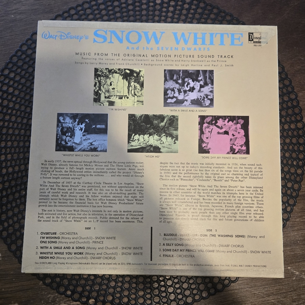 1968 Vintage Walt Disney Snow White and the Seven Dwarfs Vinyl Record Soundtrack - Picture 6 of 11